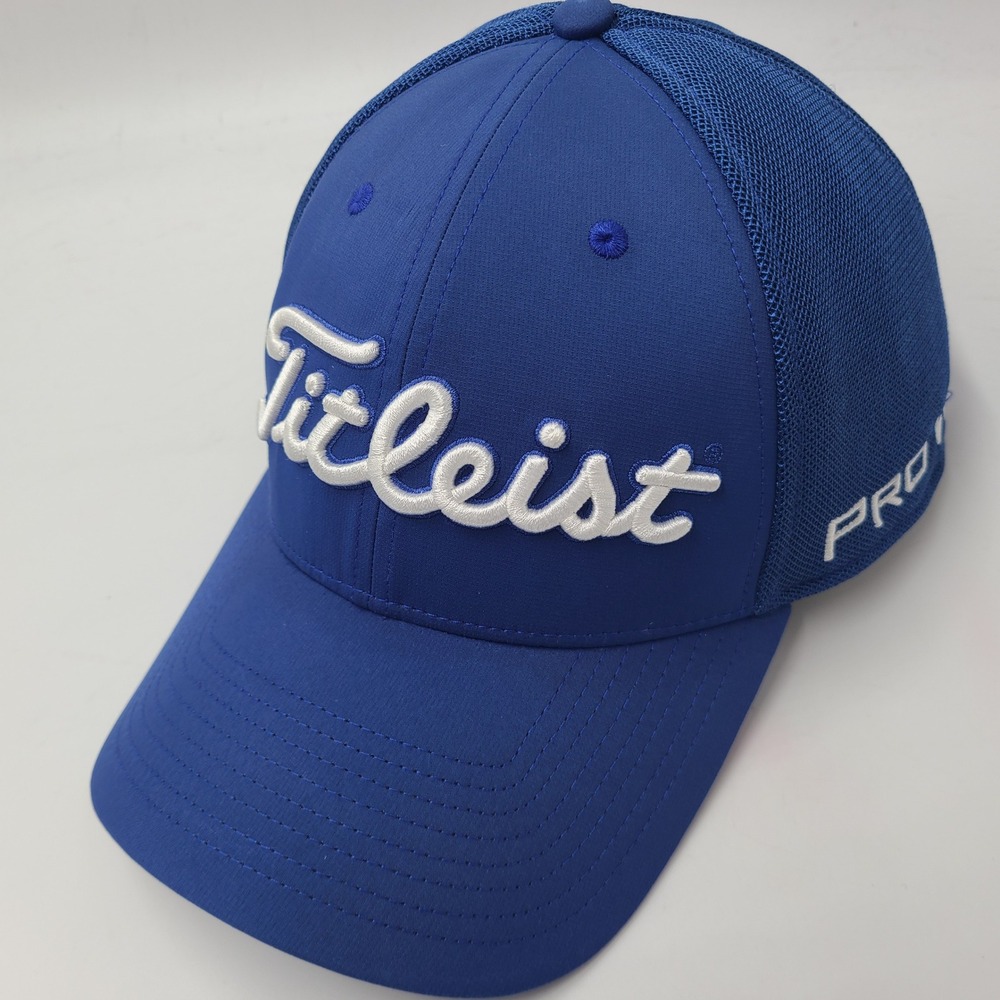Titleist Hat Fitted (Seems XL-XXL) Mesh Blue White Pro V1 FJ FootJoy Golf Men